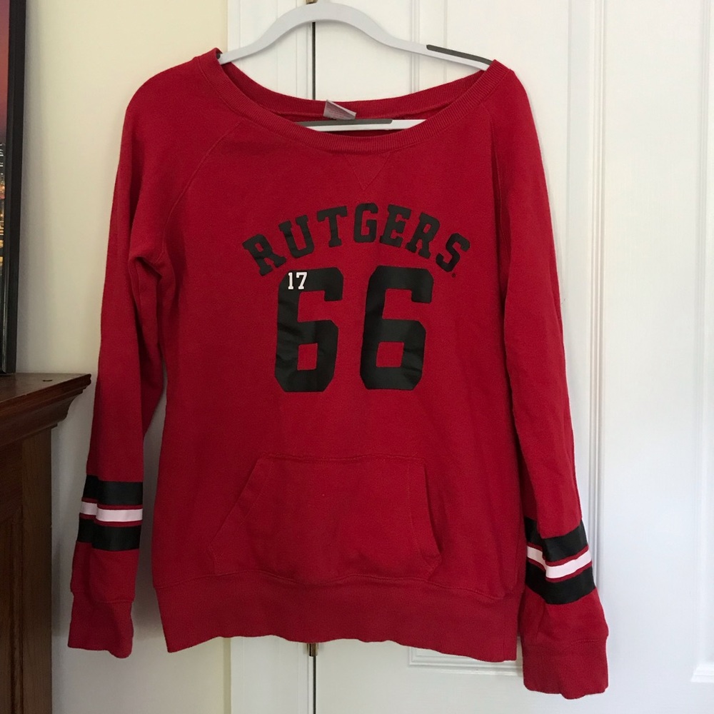 Red Rutgers sweatshirt